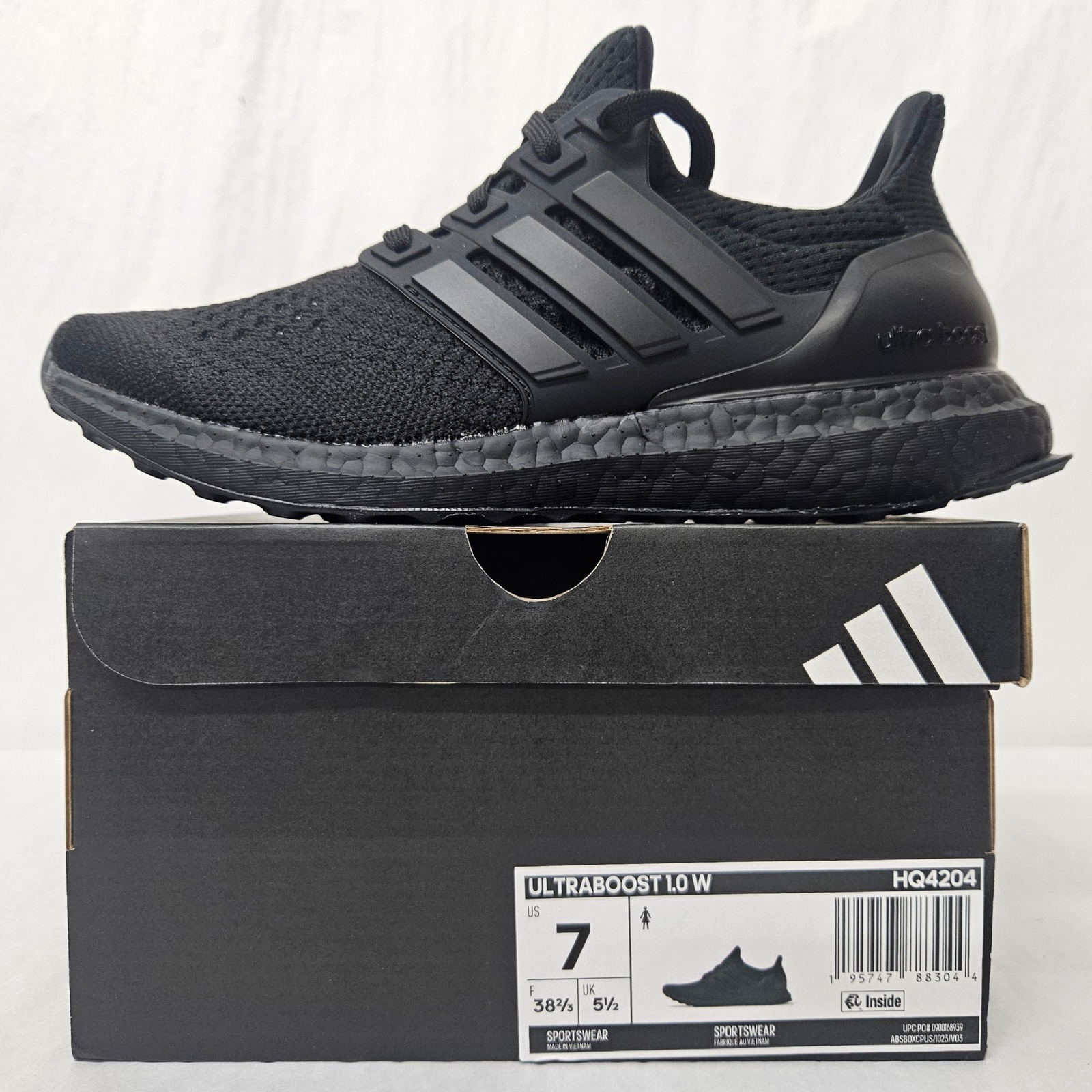 Adidas Ultraboost 1.0 W Running Shoes Hq4204 Triple Black Women's Size 7